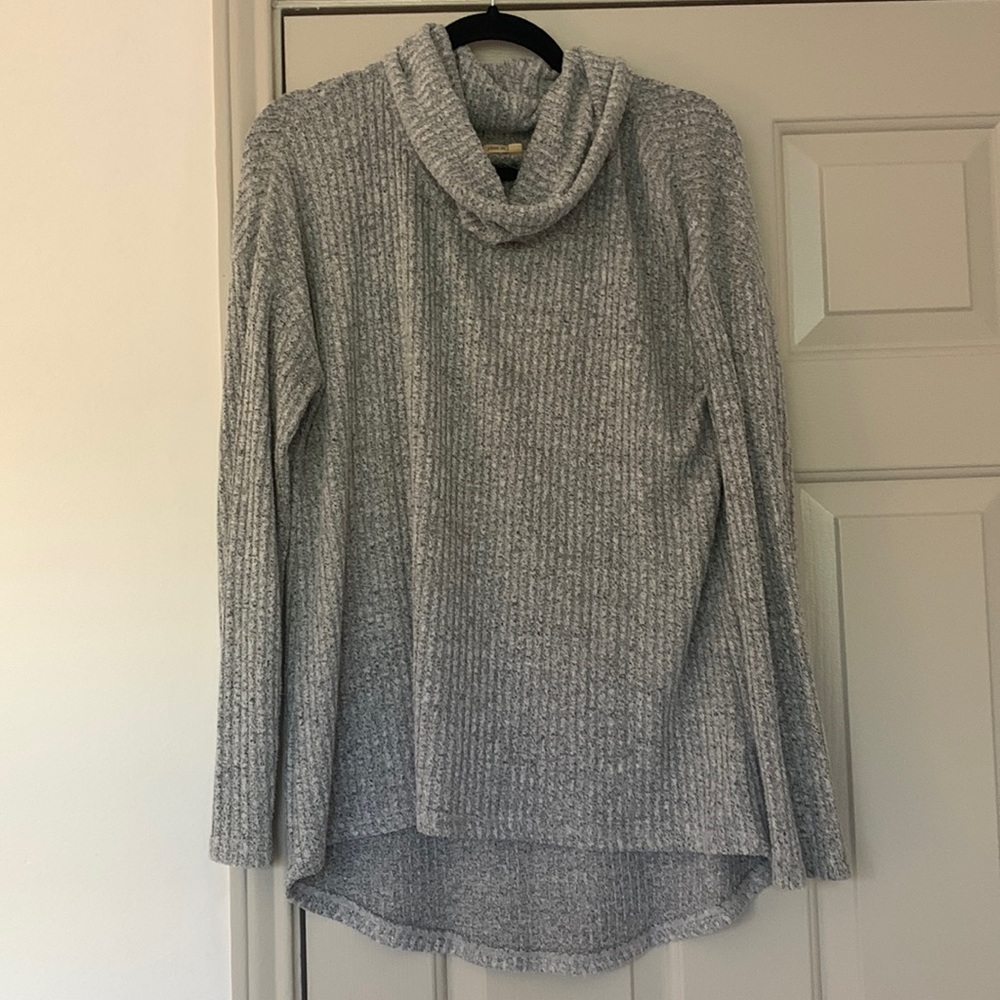 Gray Cowl Neck Sweater